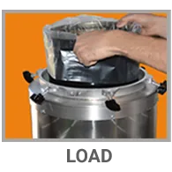 Load step: load used acetone into the Sidewinder